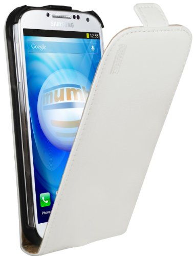 mumbi PREMIUM Leder Flip Case Samsung Galaxy S4 Tasche weiss - 1