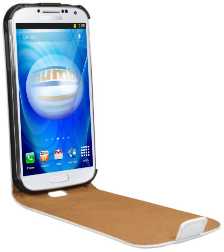 mumbi PREMIUM Leder Flip Case Samsung Galaxy S4 Tasche weiss - 2