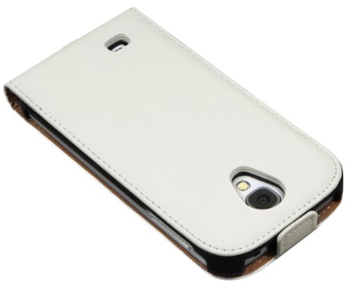 mumbi PREMIUM Leder Flip Case Samsung Galaxy S4 Tasche weiss - 4