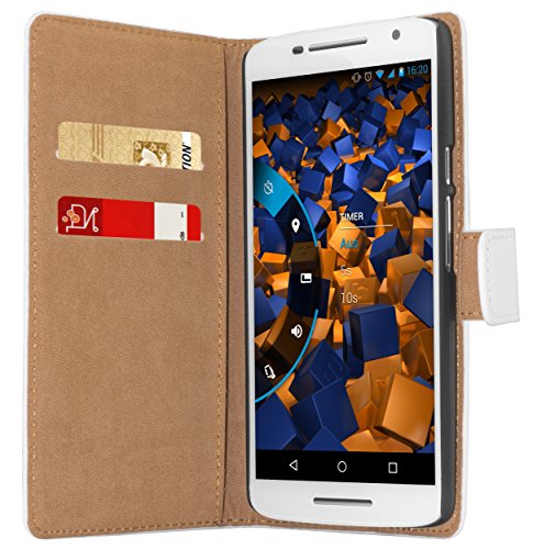 mumbi Tasche im Bookstyle für Motorola Moto X Play Tasche weiss - 2