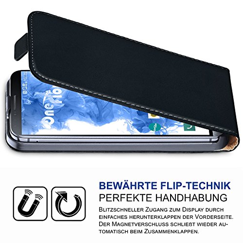 OneFlow Tasche für LG G Flex 2 Hülle Cover mit Magnet | Flip Case Etui Handyhülle zum Aufklappen | Handytasche Handy Schutz Bumper Schutzhülle mit Schale in Schwarz - 2