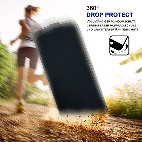 OneFlow Tasche für LG G Flex 2 Hülle Cover mit Magnet | Flip Case Etui Handyhülle zum Aufklappen | Handytasche Handy Schutz Bumper Schutzhülle mit Schale in Schwarz - 5