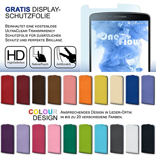 OneFlow Tasche für LG G Flex 2 Hülle Cover mit Magnet | Flip Case Etui Handyhülle zum Aufklappen | Handytasche Handy Schutz Bumper Schutzhülle mit Schale in Schwarz - 7
