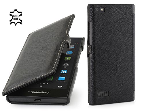 StilGut Book Type Case mit Clip, Hülle aus Leder für BlackBerry Leap, schwarz - 1