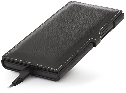 StilGut Book Type Case mit Clip, Hülle aus Leder für BlackBerry Leap, schwarz - 3