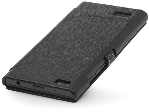 StilGut Book Type Case mit Clip, Hülle aus Leder für BlackBerry Leap, schwarz - 4