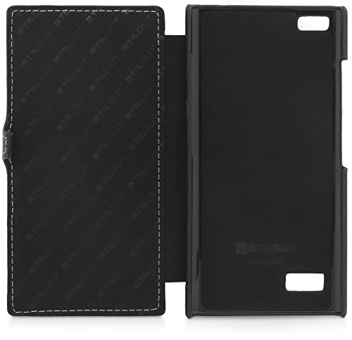 StilGut Book Type Case mit Clip, Hülle aus Leder für BlackBerry Leap, schwarz - 8