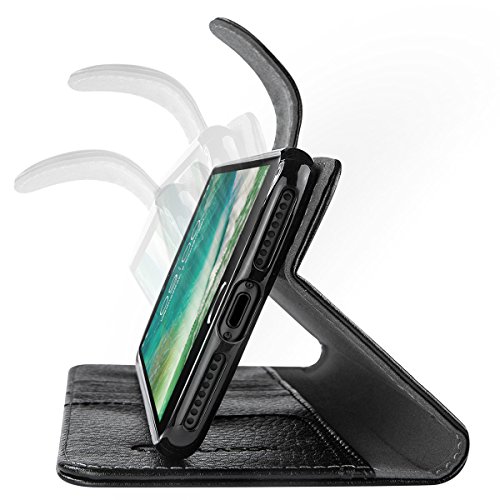 iPhone 7 (4.7) (2016) Lederhülle , i-Blason Dünne Leder Tasche mit Stand Halter, Kreditkarten Steckplätze / Case / Hülle / Etui (schwarz) - 6