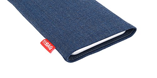 fitBAG Jive Blau Handytasche Tasche aus Textil-Stoff mit Microfaserinnenfutter für Samsung Galaxy S8 SM-G950F | Schlanke Hülle als edles Zubehör mit praktischer Reinigungsfunktion | Rundumschutz | Made in Germany -