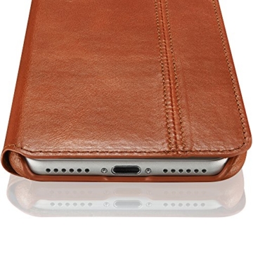 KAVAJ Hülle geeignet für Apple iPhone 12/12 Pro 6.1 Leder Cognac Braun Handyhülle Case Lederhülle mit Kartenfach Dallas