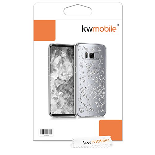kwmobile Crystal Case Hülle für Samsung Galaxy S8 aus TPU Silikon mit Flocken Design - Schutzhülle Cover klar in Silber Transparent -