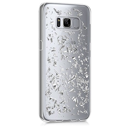 kwmobile Crystal Case Hülle für Samsung Galaxy S8 aus TPU Silikon mit Flocken Design - Schutzhülle Cover klar in Silber Transparent -