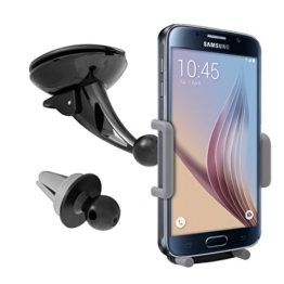kwmobile Flexible KFZ Halterung für Smartphones - PKW Auto Halter für Scheibe und Lüftung - z.B. geeignet für Samsung, Apple, Wiko, Huawei -