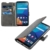 LG G6 Hülle, KingShark [Ständer Funktion] LG G6 Schutzhülle, Premium PU Leder Flip Tasche Case mit Integrierten Kartensteckplätzen und Ständer für LG G6-Leder Serie schwarz -