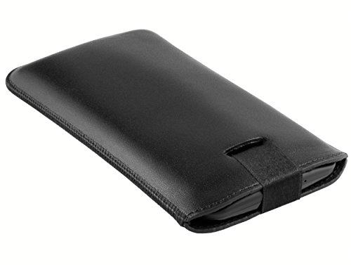 mumbi ECHT Ledertasche Motorola Moto G 2. Generation Tasche Leder Etui (Lasche mit Rückzugfunktion Ausziehhilfe) -