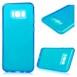 Samsung Galaxy S8 Plus Crystal Clear Case Samsung Galaxy S8 Plus Soft Hülle YOKIRIN Premium Flexible TPU Silikon Case Cover Durchsichtige Schutzhülle Silikonhülle Handytasche Protector Etui Transparent Blau -